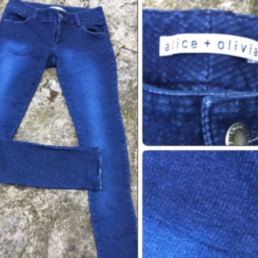 Alice + Olivia pinstripe skinny jeans